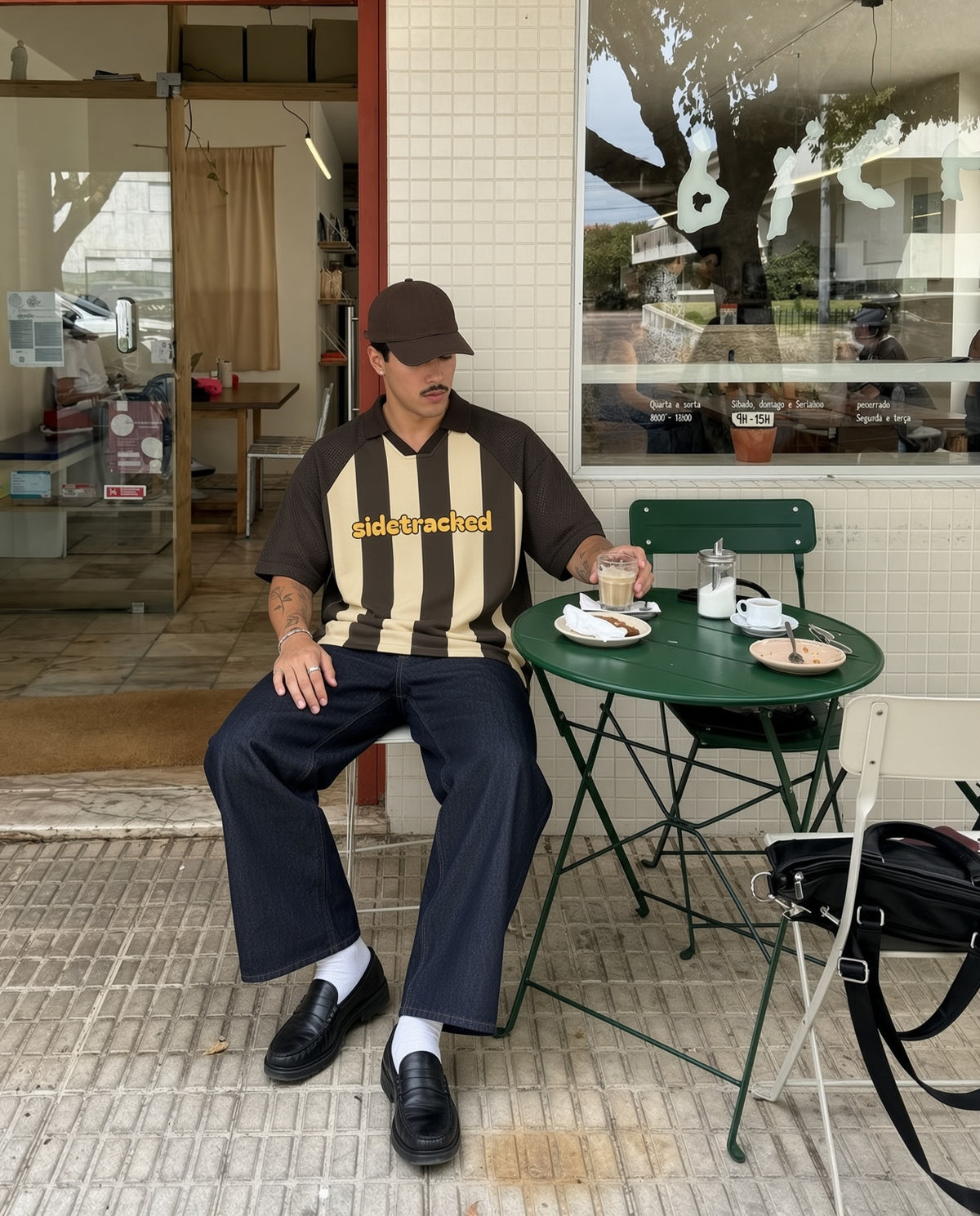 Gold Stripe Mesh Jersey