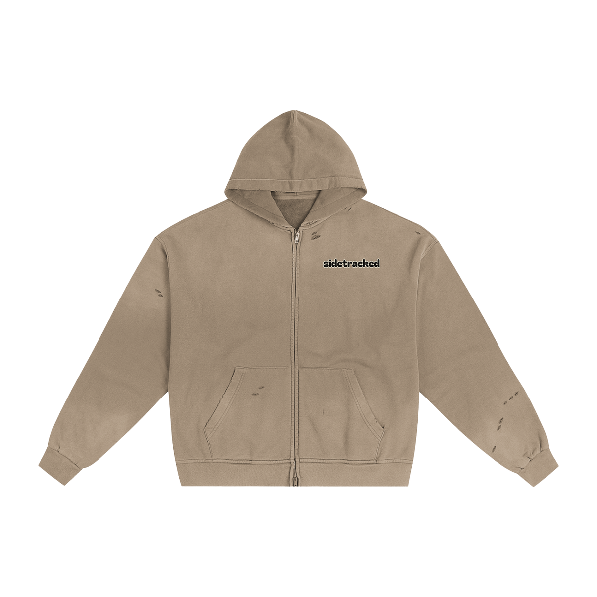 Sunfaded Frayed Zip Hoodie