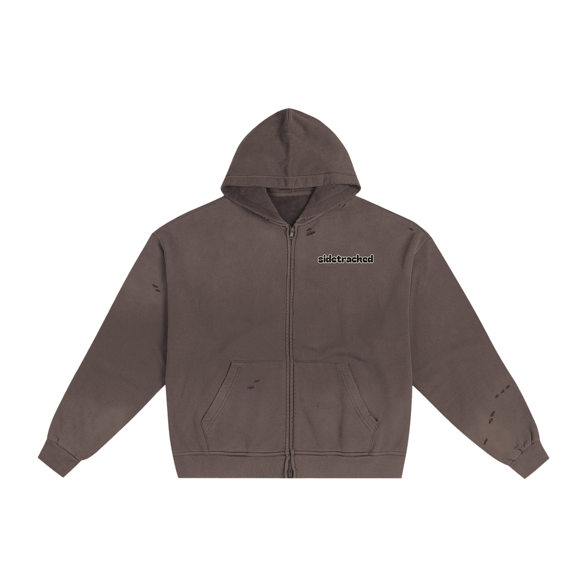 Sunfaded Frayed Zip Hoodie